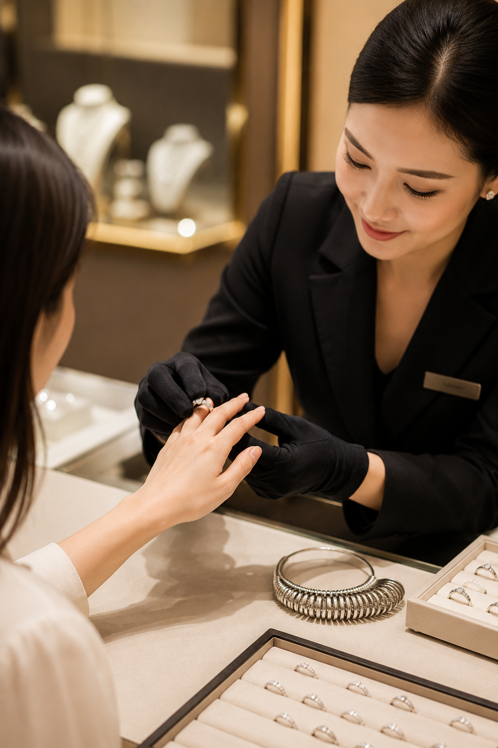 Consult jewelry expert for ring sizing