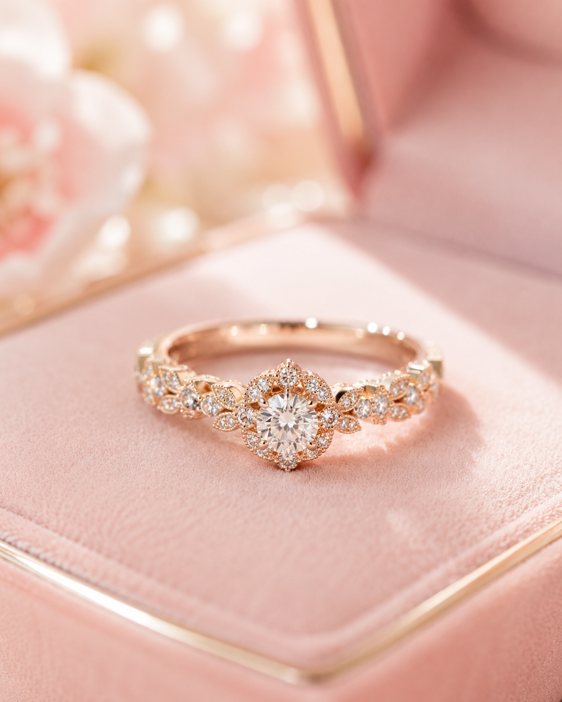 Elegant diamond ring detail