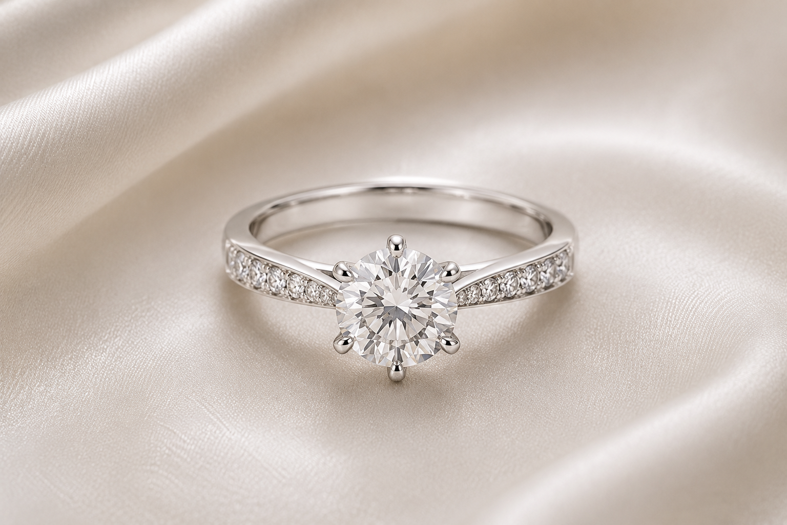 White gold diamond jewelry