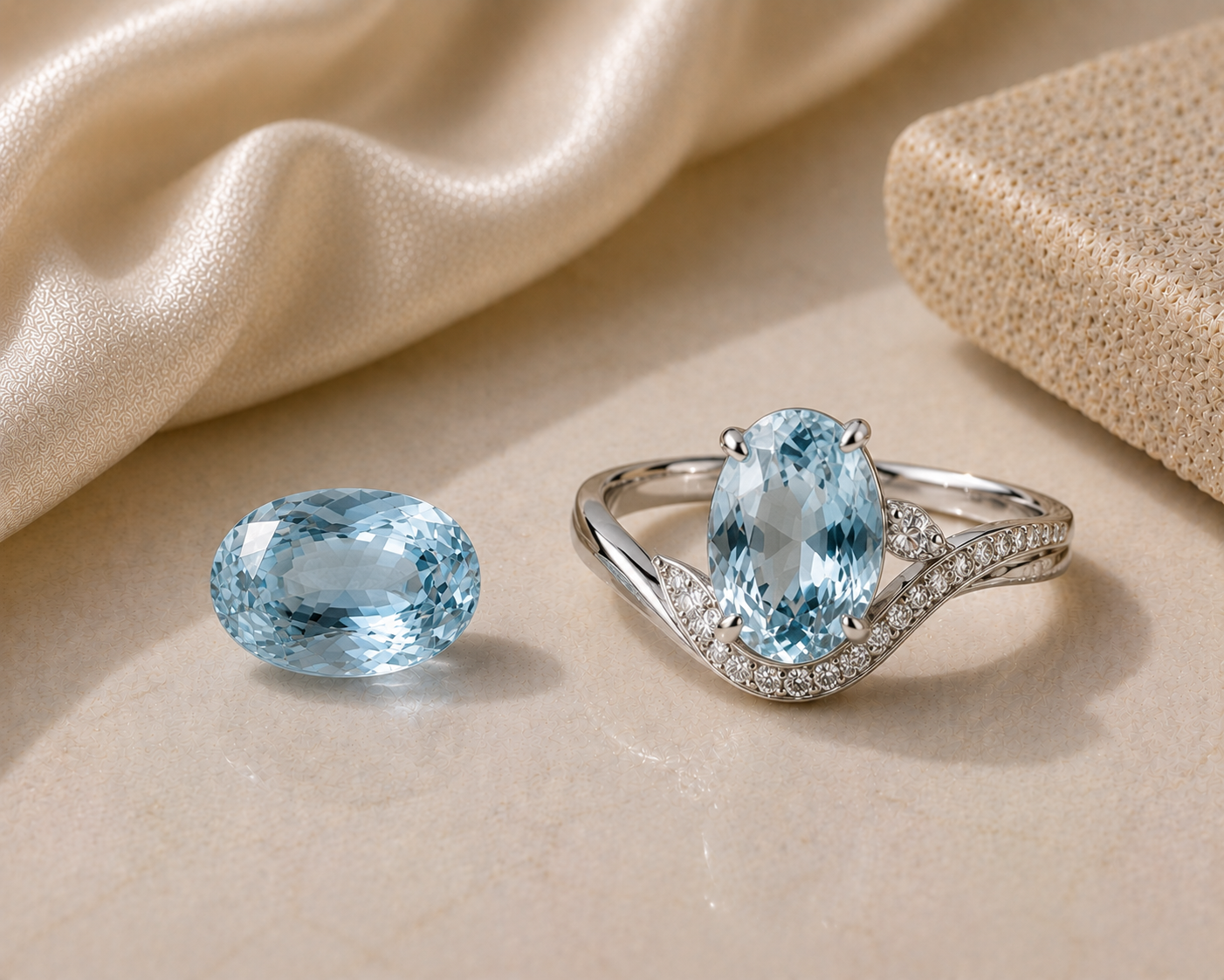Aquamarine gemstone jewelry